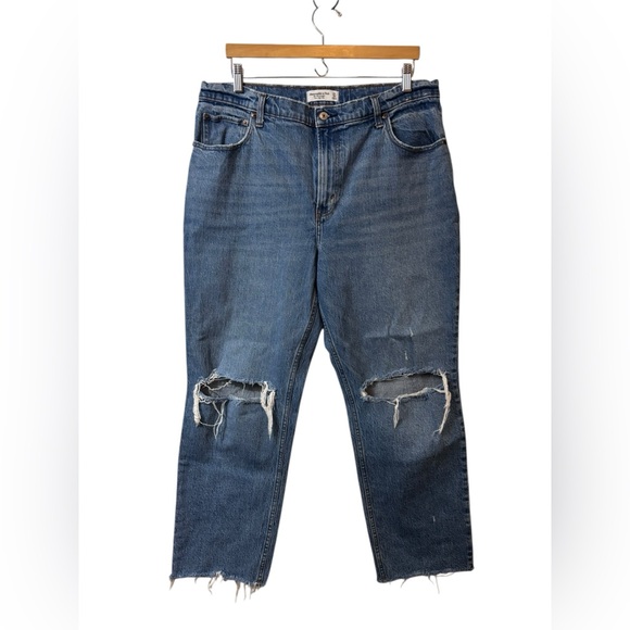 Abercrombie & Fitch Denim - ABERCROMBIE & FITCH | denim blue jeans 90s straight ultra high rise 33 16s 16 s